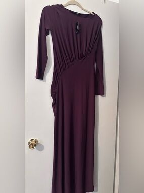 Express Long Sleeve Maxi Dress in Burgundy